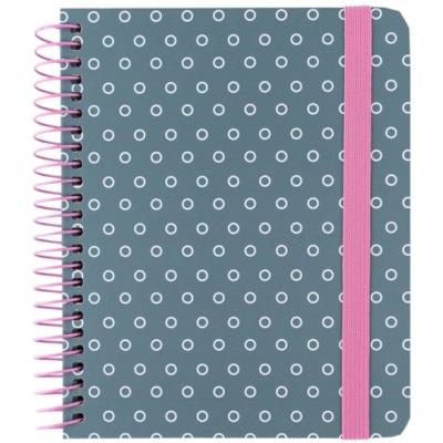 Блокнот на спіралі тверда обкл., B6+, 120 арк.,кл., сірий Блокнот на спіралі тверда обкл., B6+, 120 арк.,кл., сірий