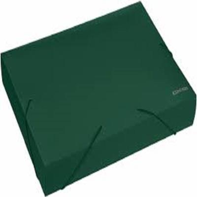 Папка-бокс пластиковая А4 на резинках Economix, 60 мм, фактура "бриллиант", зеленая
