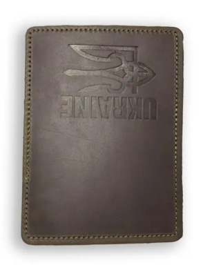 Обкладинка ID - 1 шкіра Ukraine Тризуб коричневий тиснення Обкладинка ID - 1 шкіра Ukraine Тризуб коричневий тиснення