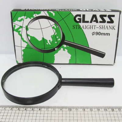 Лупа d-90мм, скляна лінза, пластик. оправа