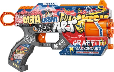 Іграшковий пістолет мех. з барабаном та м'як. набоями (12 шт.) (Графіті) (28 х 17,4см) Іграшковий пістолет мех. з барабаном та м'як. набоями (12 шт.) (Графіті) (28 х 17,4см)