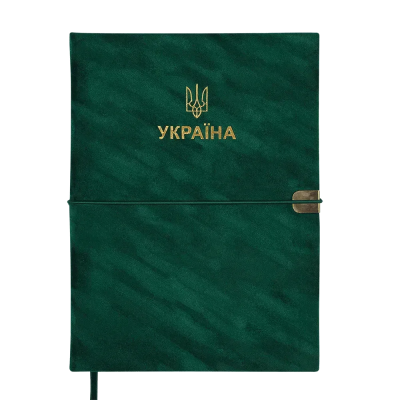 Щоденник датов. 2026 PATRIOT VELOUR, A5, зелений, штучна шкіра