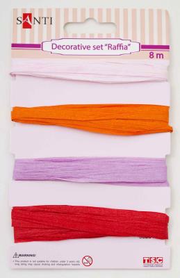Набір для декору Santi, "Рафія", 4 кольори, 8 м/уп., рожевий (1/1/10/250) Набір для декору Santi, "Рафія", 4 кольори, 8 м/уп., рожевий (1/1/10/250)