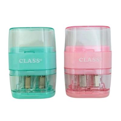 точилка з конт. + ластик, Binary, подвійна, діам. 8 і 11мм, асорті, в дисплеї, 4832C,CLA