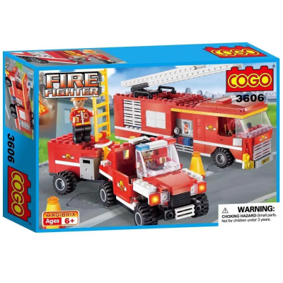 *Конструктор "Пожежники" (324 елм.) Два пожежних авто / COGO