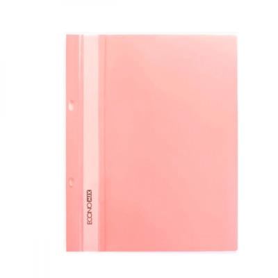 Папка-швидкозшивач А5 Economix з перфорацією, фактура "глянець", паст. рожева