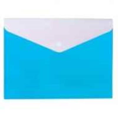 Папка-конверт на кнопке Optima 35206-11, А4, 2 отделения, фактура "Вышиванка", голубая