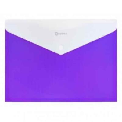 Папка-конверт на кнопке Optima 35206-12, А4, 2 отделения, фактура "Вышиванка", фиолетовая