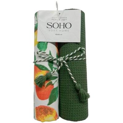 Кухонний текстиль SOHO Наб. руш. 40*60см бавовна 100% Peach стрічка 2 шт. (BS 65527B)
