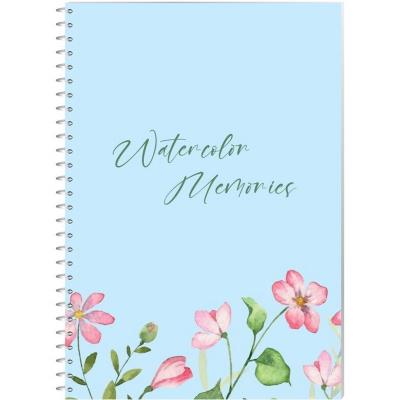 Блокнот Watercolor Memories, А5, обкл. картон, спіраль, 80 арк., кліт.