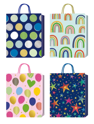 Пакет паперовий подарунковий, М:26х32х10см, тиснення фольгою BM.20000