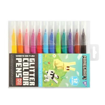 Фломастери Yes 12 кольорів "Minecraft.Spring", глітер