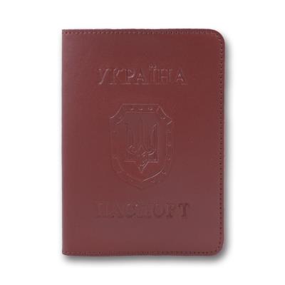 Обложка на паспорт, Эко кожа бордо, 100 * 135, (тисн.укр ..) ОВ-18