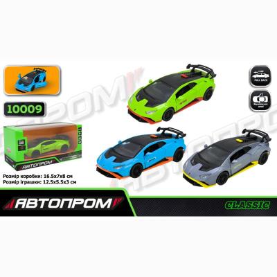 Іграшка машина мет. АВТОПРОМ арт. 10009 (48шт/2) 5 inch,3 кольори Lamborghini Huracon STO, відкр.дв
