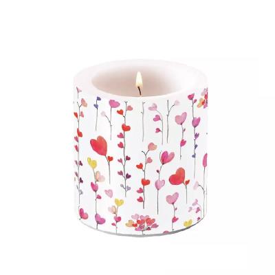 19318125 Свічка середня, гірлянди з сердечок 10х10 см 19318125 Свічка середня, гірлянди з сердечок 10х10 см