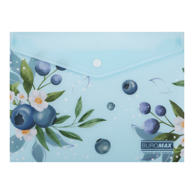 Папка конверт на кнопці ARABESKI, А4, матовий напівпрозорий, пластик, чароїт