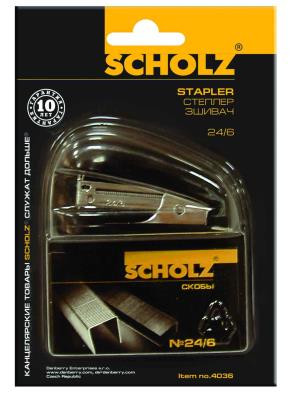 Степлер-мини Scholz, 4036, 24/6, 1000 скоб, черный