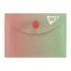 Папка-конверт YES A7 на кнопці "Fusion", рожево-зелена