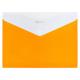  Папка-конверт А4 непро.на кнопке Optima,180мкм фактура"Полоса" желтая