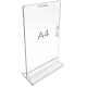 Менюхолдер ударостійкий А4 вертикальний, тейбл. тент для флаєрів та меню,210х297мм,прозорий з ПЕТ 1