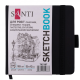 Скетчбук SANTI для графіки, 12х12см, 100 арк., тверда обкладинка PU, 110г/м2, чорний