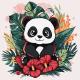 Набір для розпису по номерах для дітей "Панда в тропіках" 30х30см