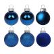 Набір новорічних куль Yes! Fun пластик 8см, 6 штук у тубусі, синій