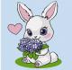 Набір для розпису по номерах для дітей "Зайчик з гортензіями" 25х25см