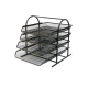 Лоток металевий, горизонтальний, 4 відділення, чорний, сітка, Leader, 542520