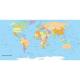Карта світу одностороння 1500*760 люверсах (Поліестер)