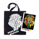 Набір, екосумка-розмальовка, чорна, „Неоновий лев“, бавовна 240 г/м2, 38х42см, ROSA Talent