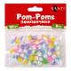 Помпони SANTI з люрексом голограф., двокольорові, мікс 5 кольорів, d-8мм, 50шт./уп