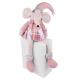Новорічна м'яка іграшка Novogod'ko "Мишеня Дівчинка" у рожевому, 69см, сидить