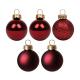 Набір новорічних куль Yes! Fun пластик 6см 5 шт/уп бордо