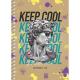 Блокнот для записів, спiраль, А6/80арк., у клітинку, кремовий блок, 70г/м2, крафт, ВД-лак, Student 
