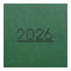 Щоденник датов. 2026 PRIME, A5, зелений, штуч. шкіра/поролон