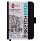 Скетчбук SANTI для графіки, 10х15см, 100 арк., тверда обкладинка PU, 110г/м2, чорний