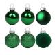 Набір новорічних куль Yes! Fun пластик 8см, 6 штук у тубусі, зелений