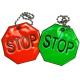 2822-2022-9 Брелки світловідбив "STOP" 5,3*5,3см, 4кол, 100PCS без/этик