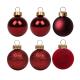 Набір новорічних куль Yes! Fun пластик 8см, 6 штук у тубусі, бордо