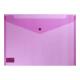 Папка-конверт А4 на кнопці, прозора, рожевий
