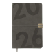 Щоденник датов. 2026 BEST, A6, сірий, штуч. шкіра