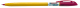 Кулькова ручка Rebnok, F1, 0.7мм, червоний (жовта) (50/250/1500)