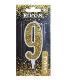 Свічка для торта цифра "9" ЗОЛОТО 7см, TM Pelican (1/12)