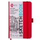 Скетчбук SANTI для графіки, 13х21см, 80 арк., тверда обкладинка PU, 110г/м2, червоний