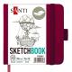 Скетчбук SANTI для графіки, 12x12см, 100 арк., тверда обкладинка PU, 110г/м2, сливовий