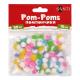 Помпони SANTI з люрексом голограф., двокольорові, мікс 5 кольорів, d-10мм, 50шт./уп