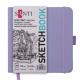 Скетчбук SANTI для графіки, 15х15см, 80 арк., тверда обкладинка PU, 110г/м2, фіолетовий