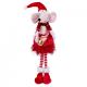 Новорічна м'яка іграшка Novogod'ko "Мишеня Дівчинка" у червоному, 56см